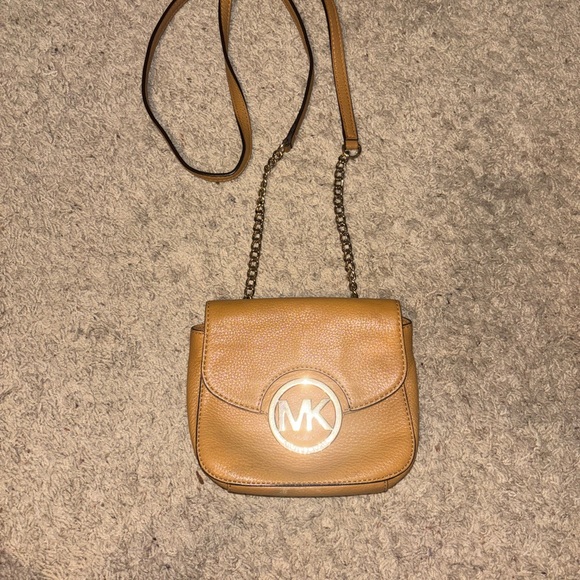 Michael Kors Handbags - Michael Kors Tan Crossbody Bag with Gold Accents
